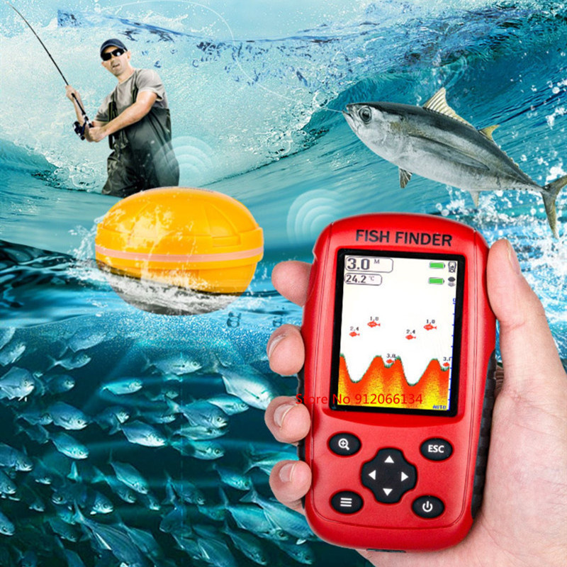 Fish Finder Transducer - Wireless Fish Finder Portable 50M Water