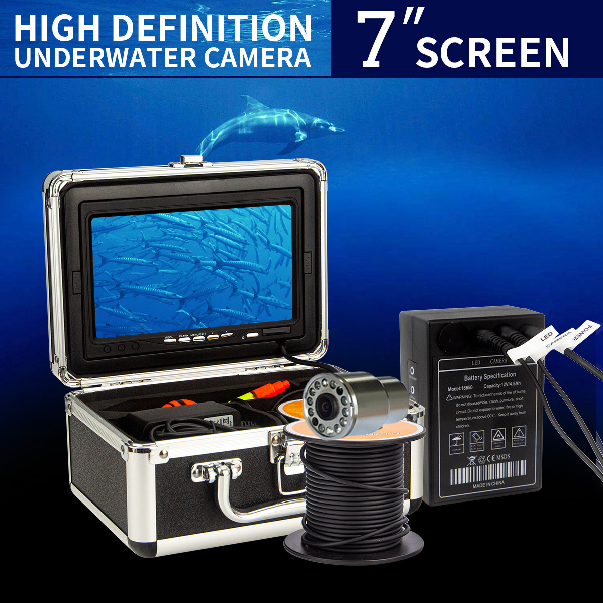 IP68 full waterproof 12 LEDS 7 - Fish Finder Case 评论和价格
