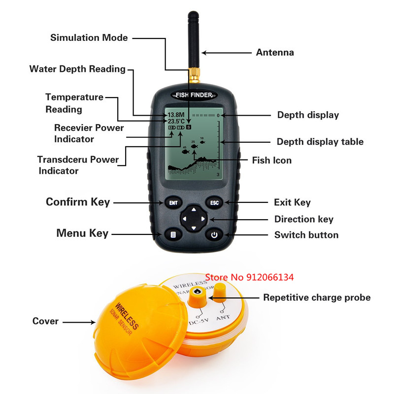 Wireless Fish Finder Portable  - Fish Finder Transducer 评论和价格