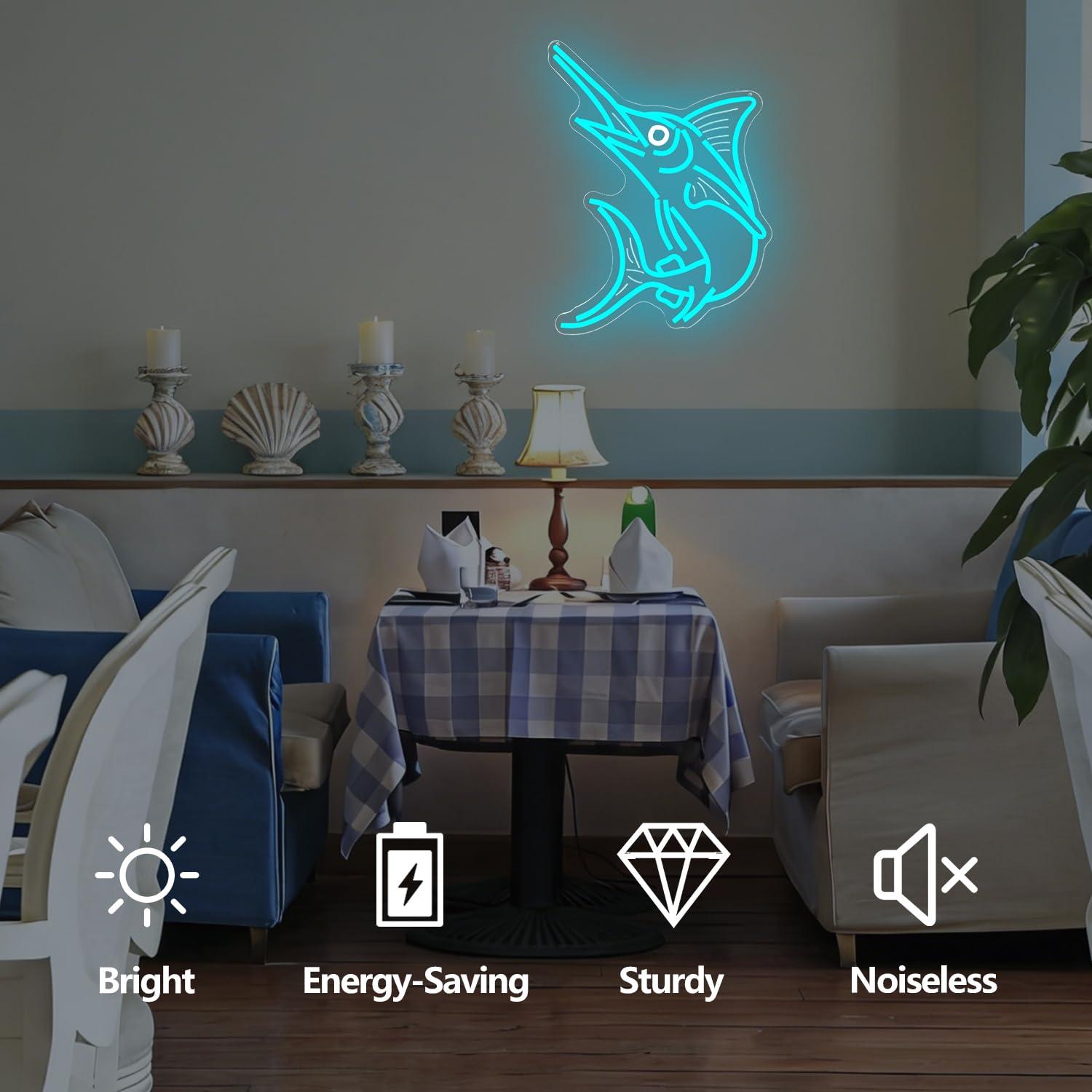 Marlin Fish Neon Sign Deep Sea - Fishing Light 评论和价格