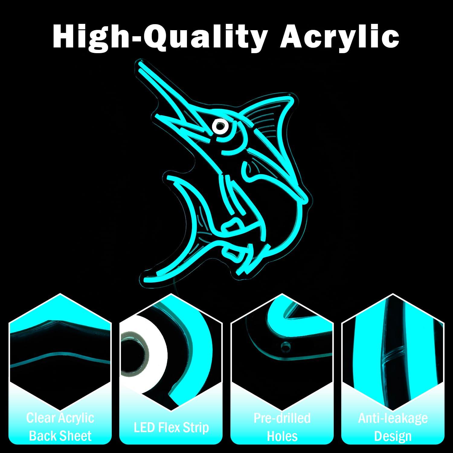 Marlin Fish Neon Sign Deep Sea - Fishing Light 评论和价格